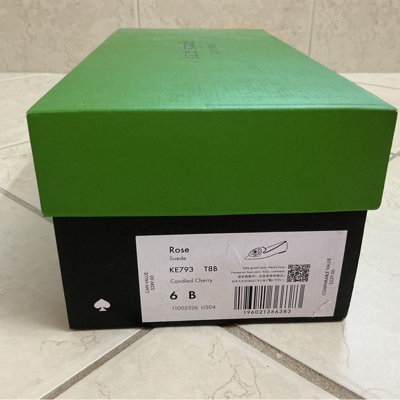 RARE Kate Spade Suede Red Rose Flats - Picture 6 of 6